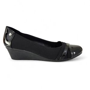 LUCA FERRI Black Wedge Comfort Slip-On Shoes size 8